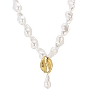 White and Gold Pearl Necklace